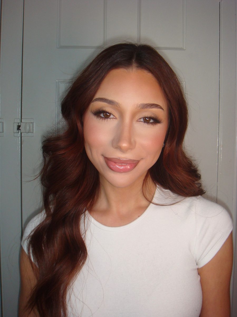 Soft glam with auburn waves