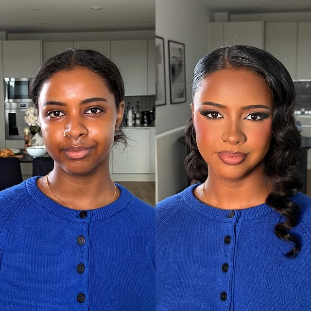 Before and after makeup transformation by WM Artistry